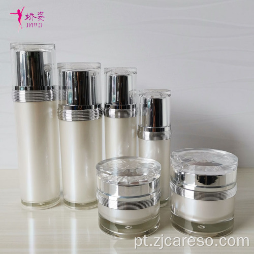 Novos frascos e pote de loção cosmética de cristal acrílico